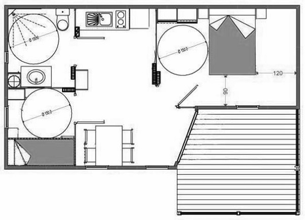 Plattegrond chalet type 2