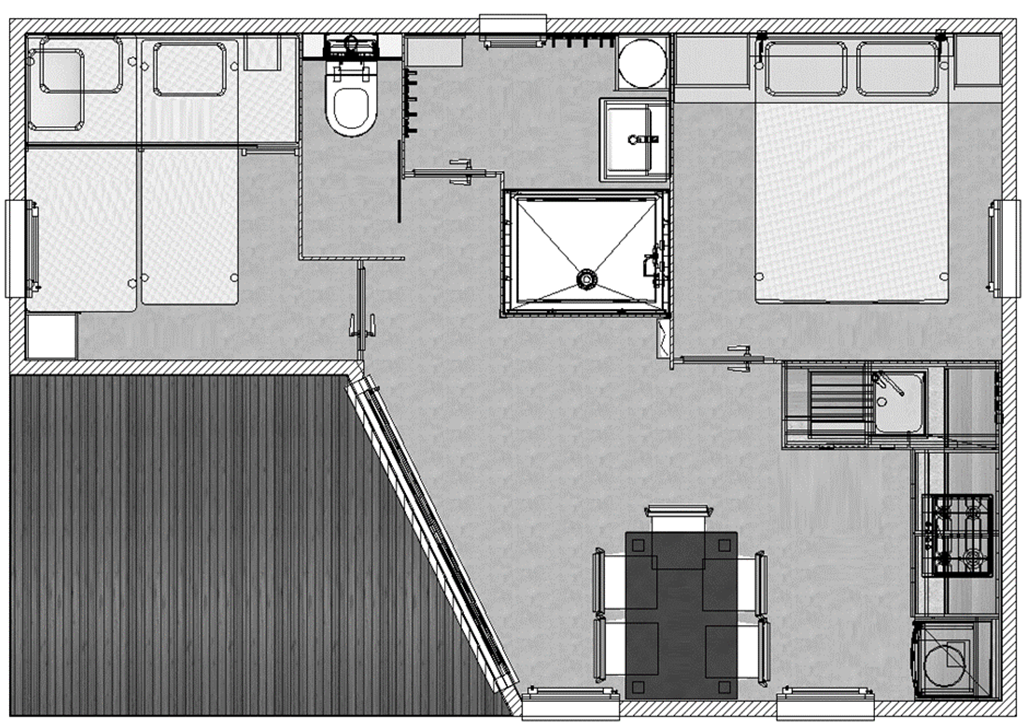Plattegrond chalet type 6
